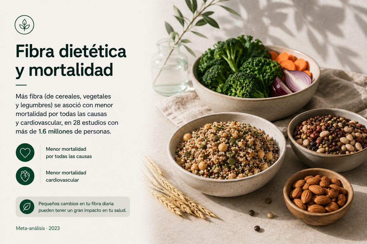 Infografía del estudio: Fibra dietética y mortalidad