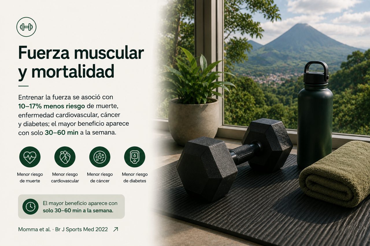 Infografía del estudio: Fuerza muscular y mortalidad