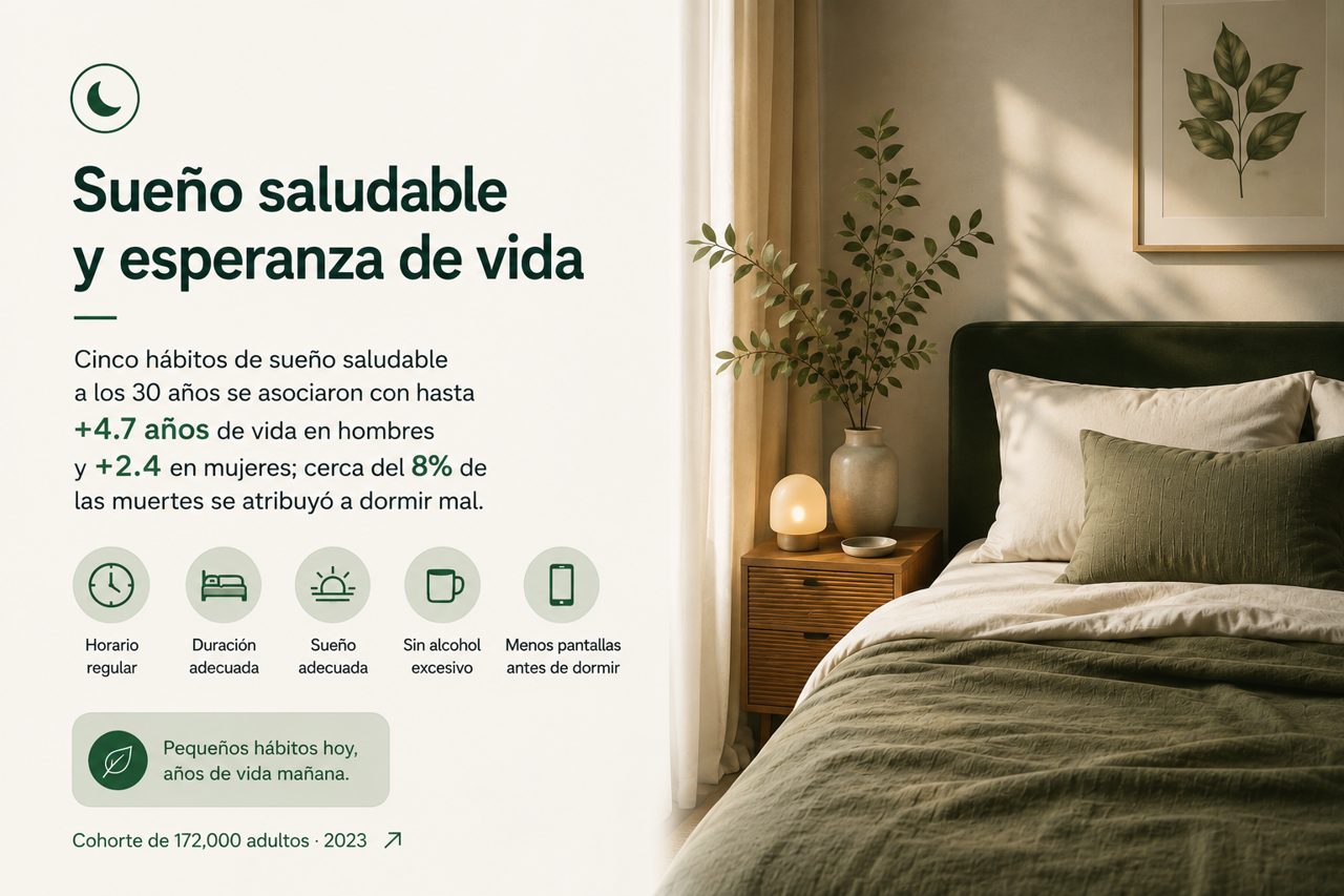 Infografía del estudio: Sueño saludable y esperanza de vida