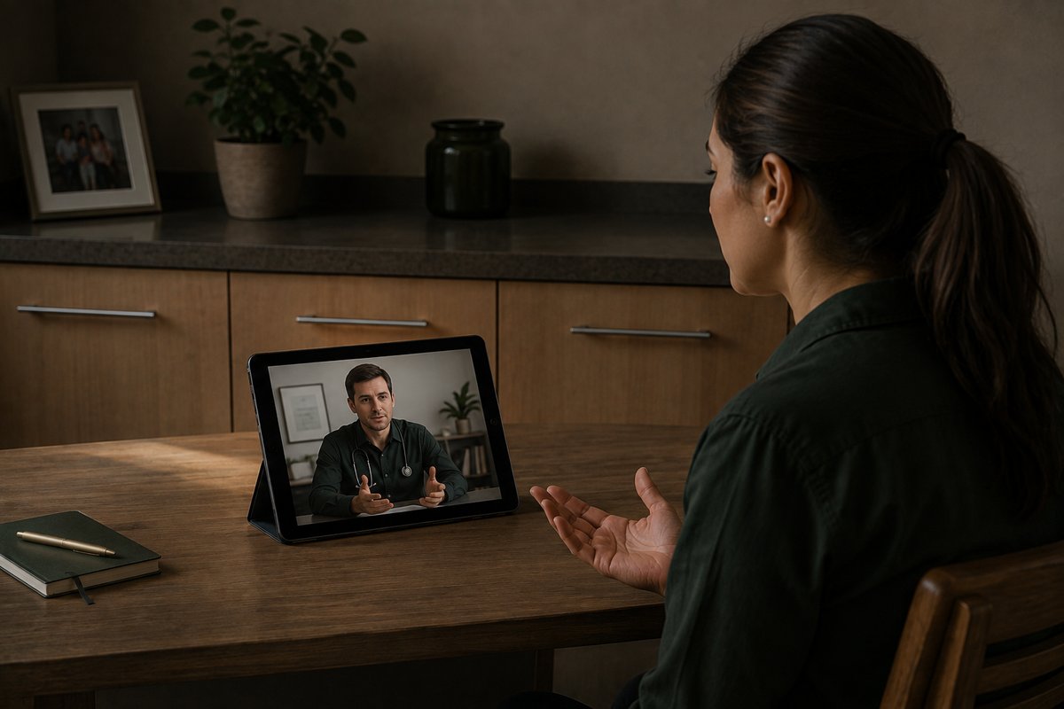 Paciente en videoconsulta con su equipo médico de kYŌ salud